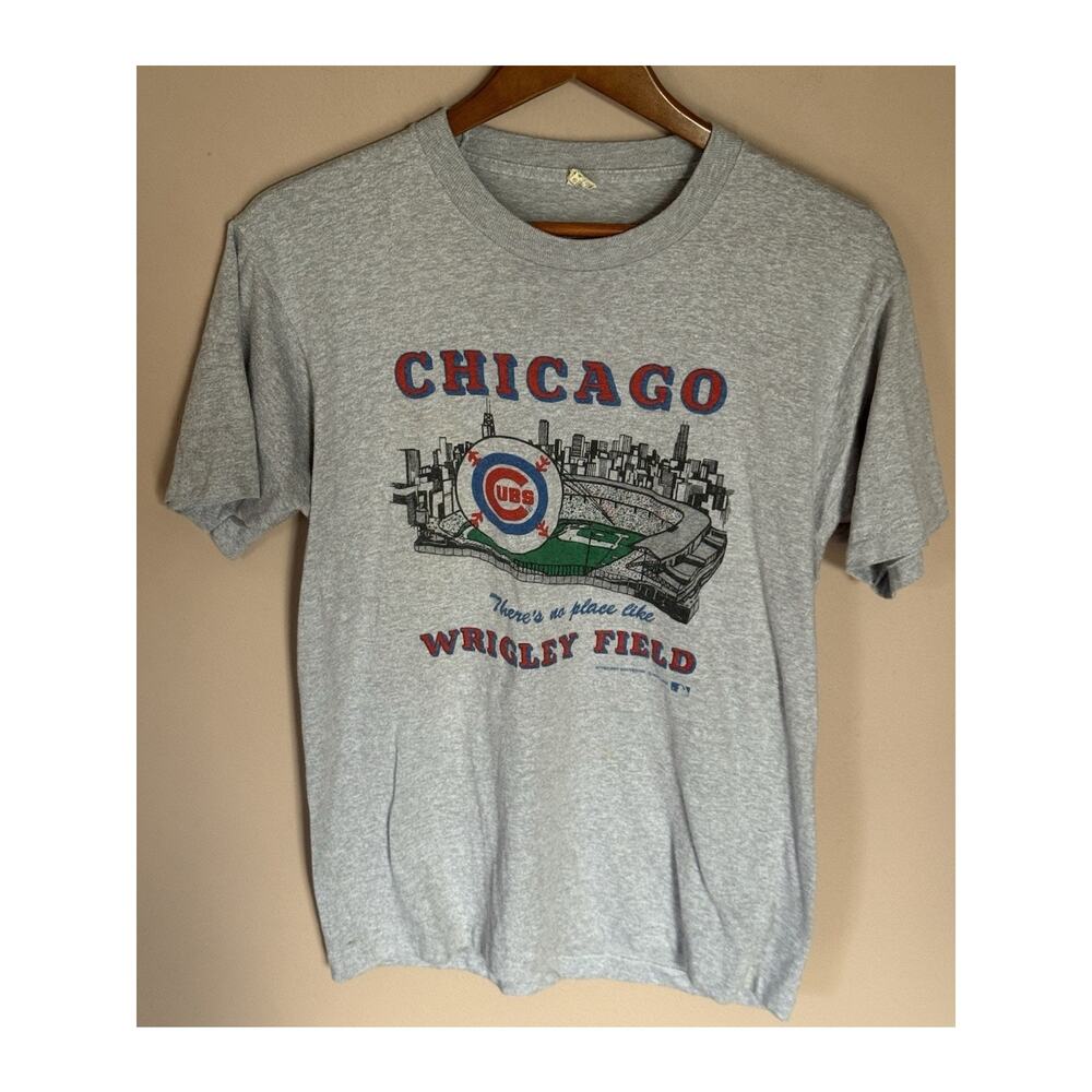 Vintage Screen Stars Chicago Cubs Wrigley Field L T-Shirt Single Stitch USA